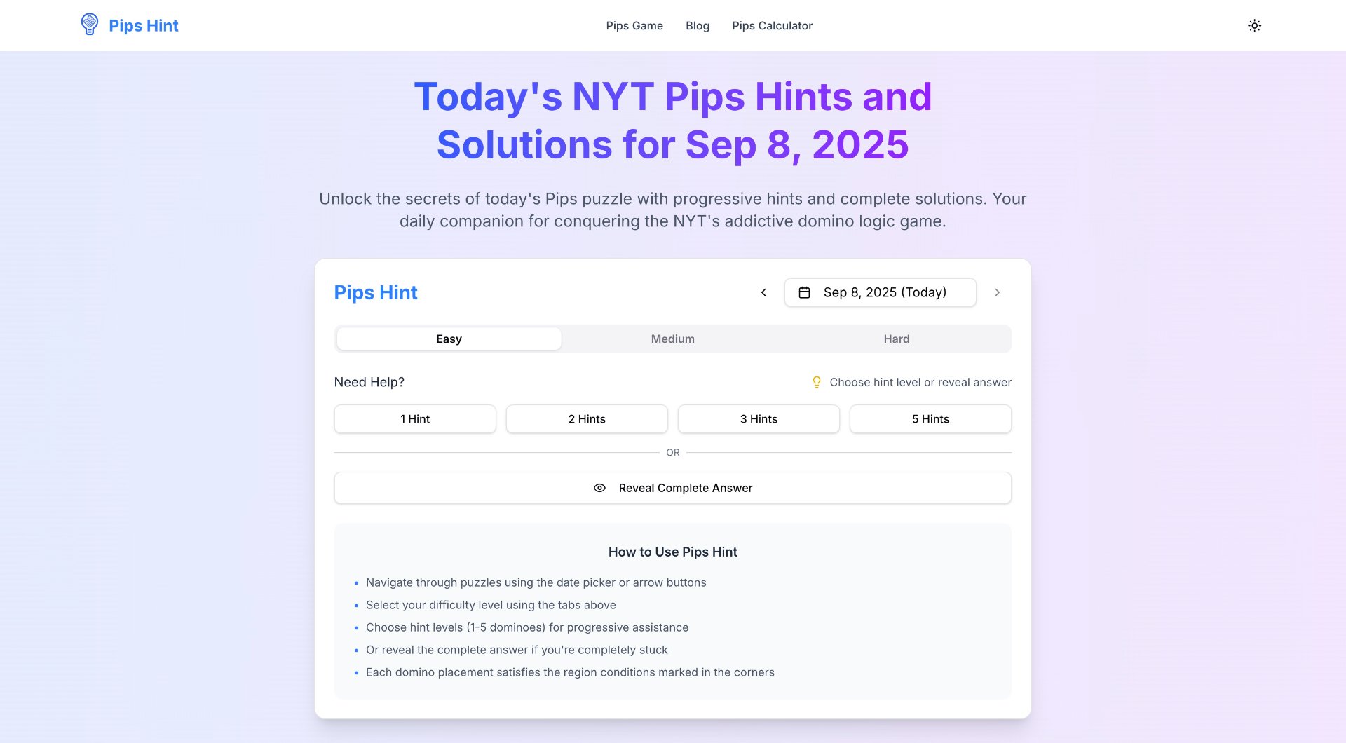 Pips Hint